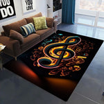tapis moderne notes musicales polyester polypropylène salon chambre bleu rouge violet
