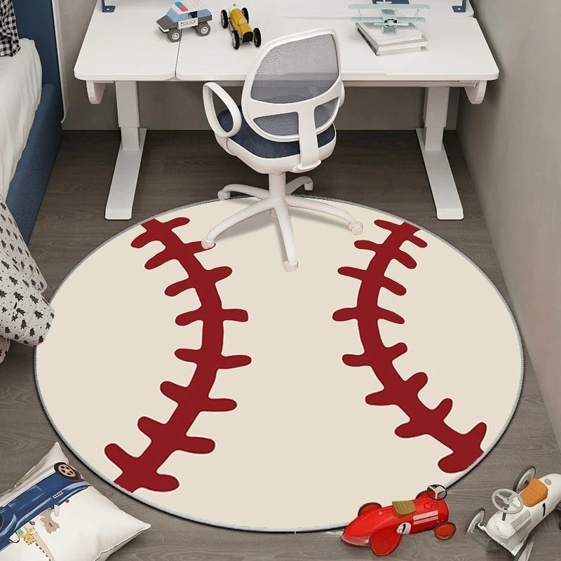 tapis rond motifs sportifs fleurs polyesters moderne salon chambre décoration extérieur salle bain