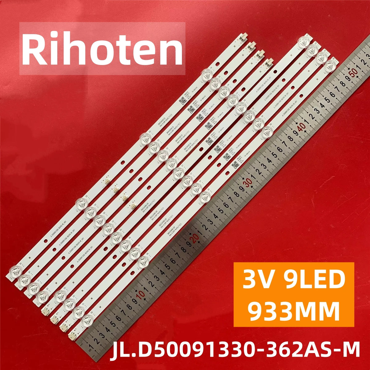bande led blanc moderne connecteurs 933mm rétro éclairage 3v fixations led 8pcs