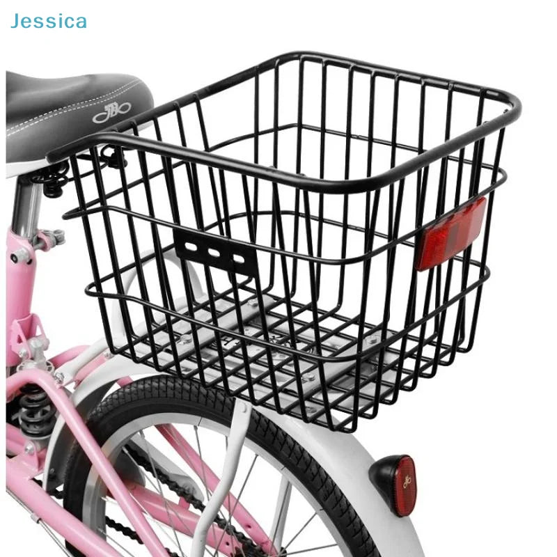panier arrière vélo maille métallique noir clips transport sacs sport moderne robuste