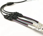 câble splitter led noir connecteurs multiples 5050 3528 header rgb 24v 1to4ways