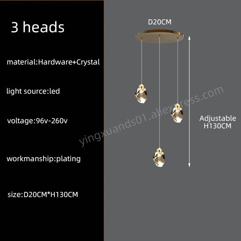 suspension lumineuse contemporaine dorée leds translucides chambre salon élégante 249 2000lm