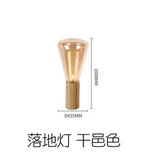 lampe poser transparente bois minimaliste moderne ampoule led base bois conique