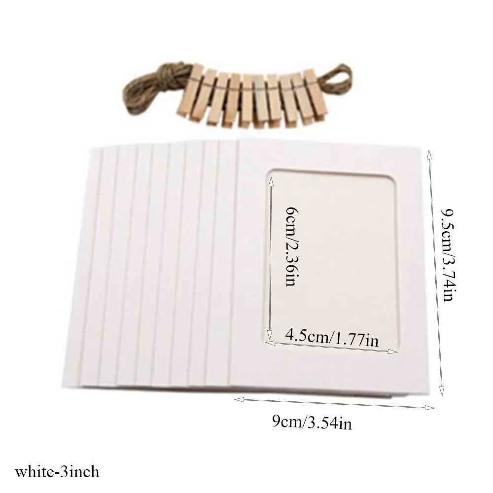 cadres photo noir kraft blanc rectangulaires mat clips bois cordelette inches minimalisteDecorationIntérieureArtisanatDIY
