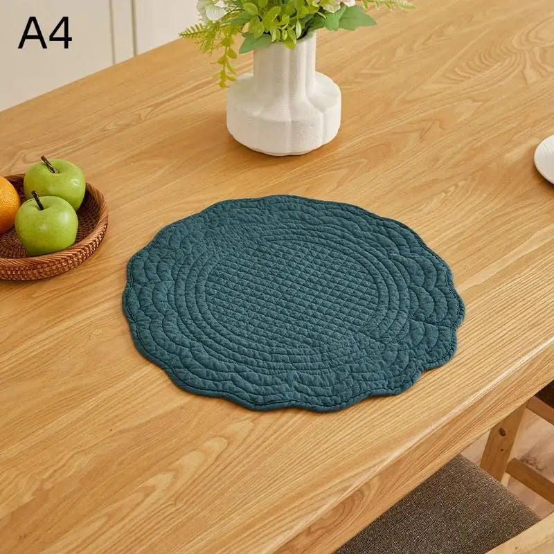 tapis table blanc rose clair gris vert bleu clair moderne texturé géométrique réutilisable lavable