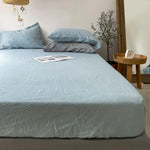 Drap-housse lin couleur terracotta