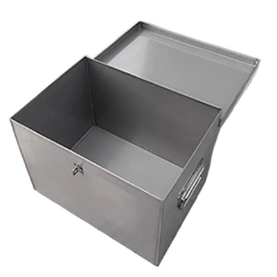 Boîte à outils en acier inoxydable gris foncé verrouillable