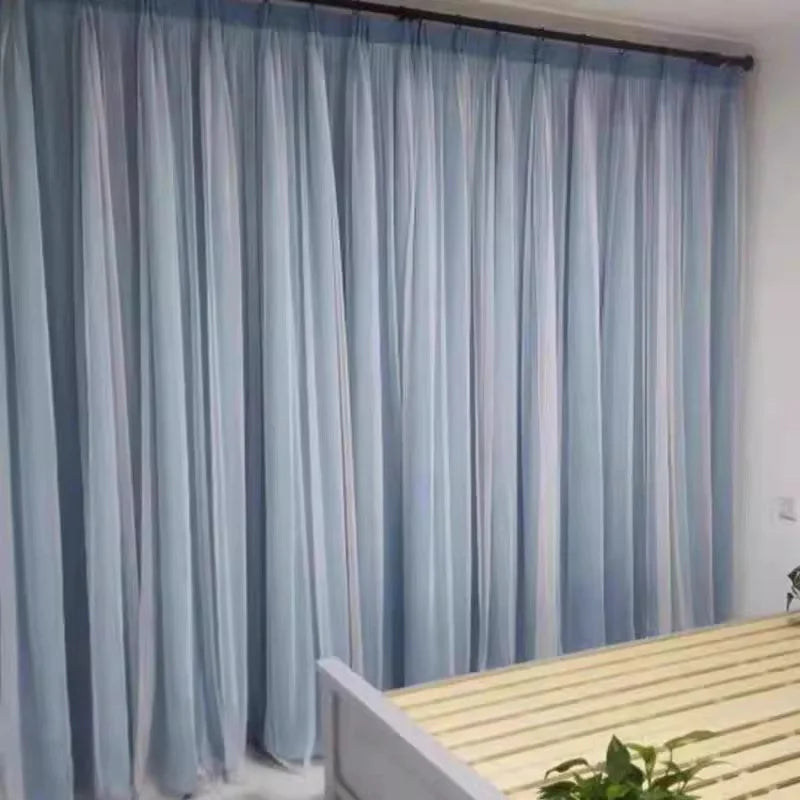rideau moderne polyester beige clair rayures horizontales transparents 132x137cm