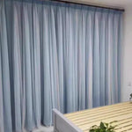 rideau moderne polyester beige clair rayures horizontales transparents 132x137cm