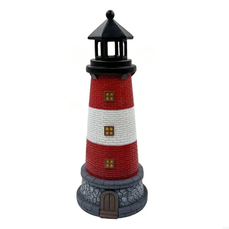 phares decoratifs exterieur rouge blanc bleu maritime rustique briques pierre brute lumiere led jardin