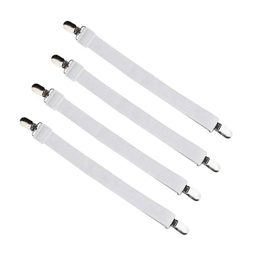 attaches drap réglables élastiques clips métalliques ressorts blanc noir pièces fonctionnel utilitaire