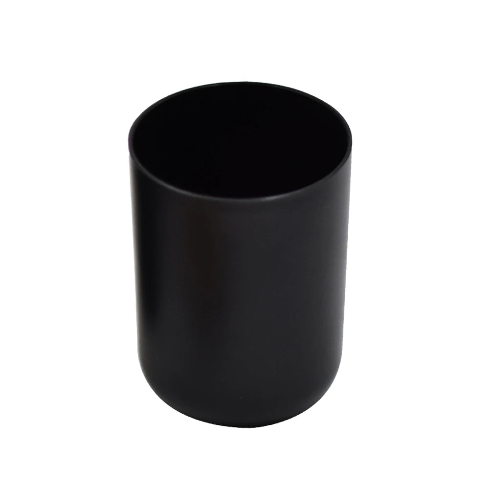 ensemble salle bain bambou distributeur savon porte brosse dents porte savon tasse noir