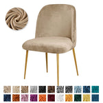 chaise moderne velours beige rose anti saleté extensible mariage salle manger