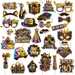 masques fête multicolores holographiques anniversaire noir blanc piquets variété motifs festive