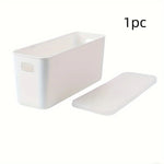boîtes rangement plastique blanc orange rose vert bleu jaune moderne poignées couvercle