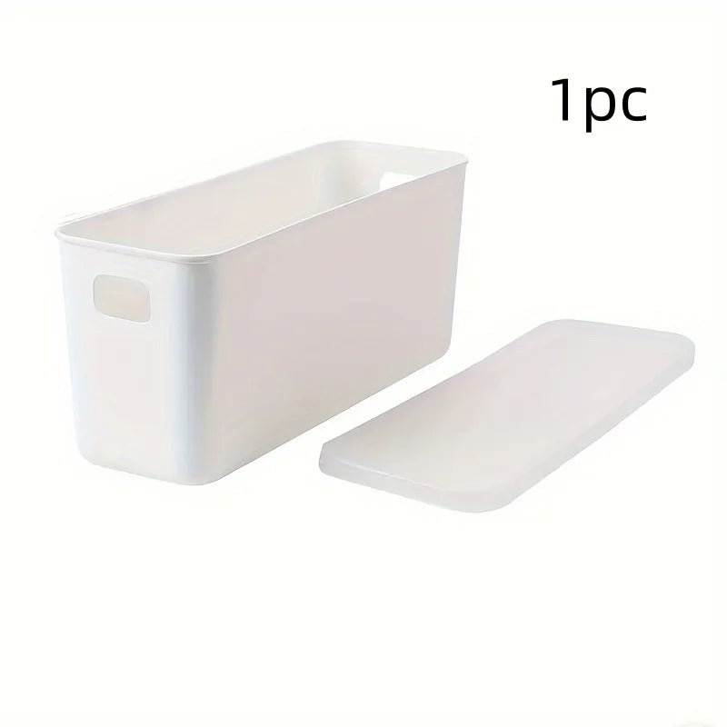 boîtes rangement plastique blanc orange rose vert bleu jaune moderne poignées couvercle