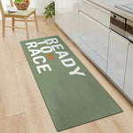 tapis sol antidérapant polyester orange rouge vert olive READY TO RACE blanc moderne sportif