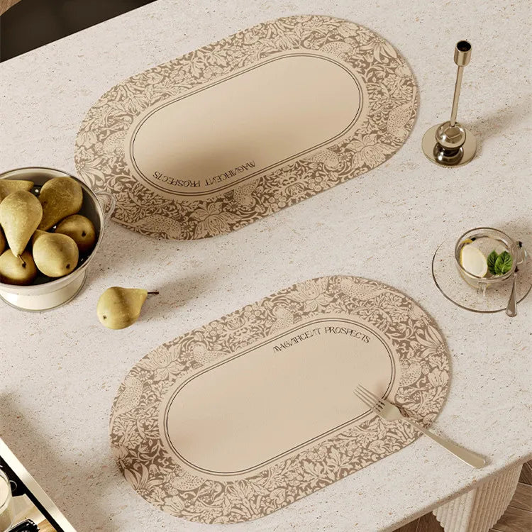 serviette table verte classique fleurs lin respectueux environnement 30x45cmversible facile nettoyer
