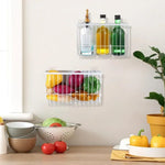 paniers rangement transparents aimants blanc noir cuisine réfrigérateur salon modulaire multifonctionnels