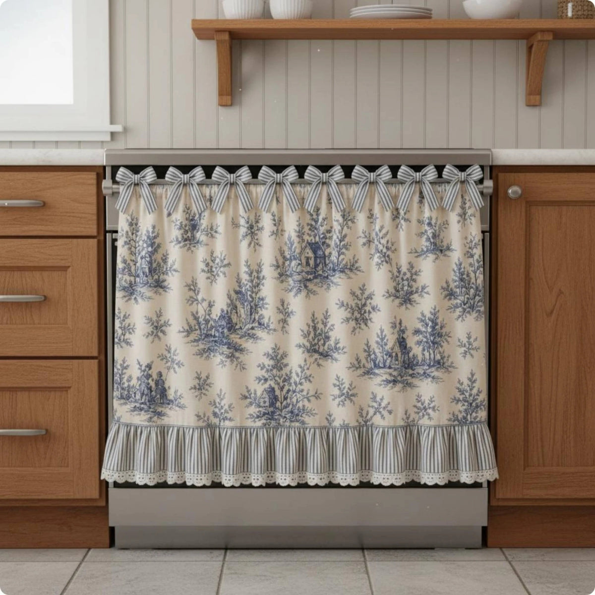 nappe four motif floral hydrangea sunflower rustique vintage volants decoratif tissu chambre cuisine