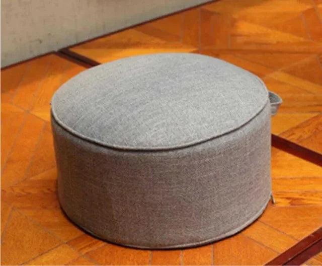 coussin rond lin mousse pu amovible lavable couleur beige orange décoration zen
