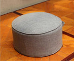 coussin rond lin mousse pu amovible lavable couleur beige orange décoration zen