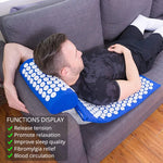tapis massage acupression relaxation points blancs vert violet bleu moderne ergonomique sac transport
