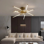 suspension lumineuse or blanc moderne sources lumineuses étoile lignes droites