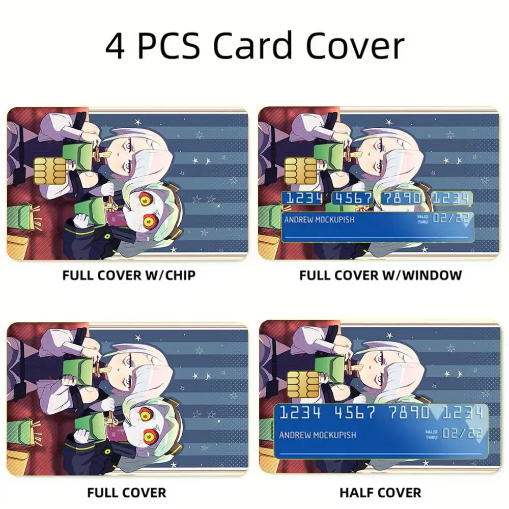 protège cartes adhésifs animés rouge noir bleu vert illustration moderne set stickers
