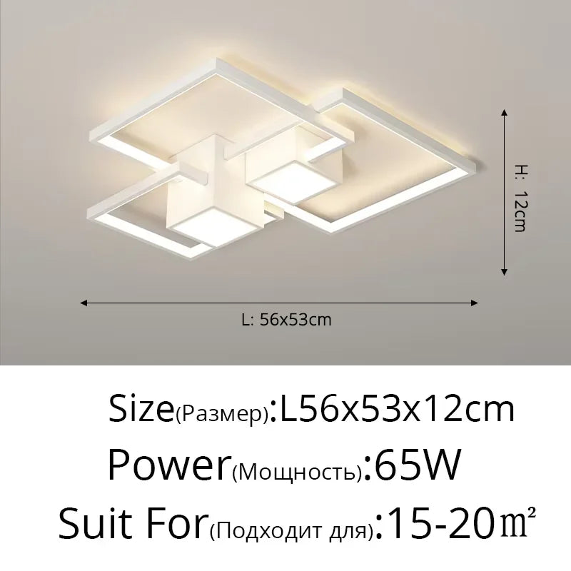 plafonnier led carré moderne minimaliste noir blanc géométrique chambre décoration maison