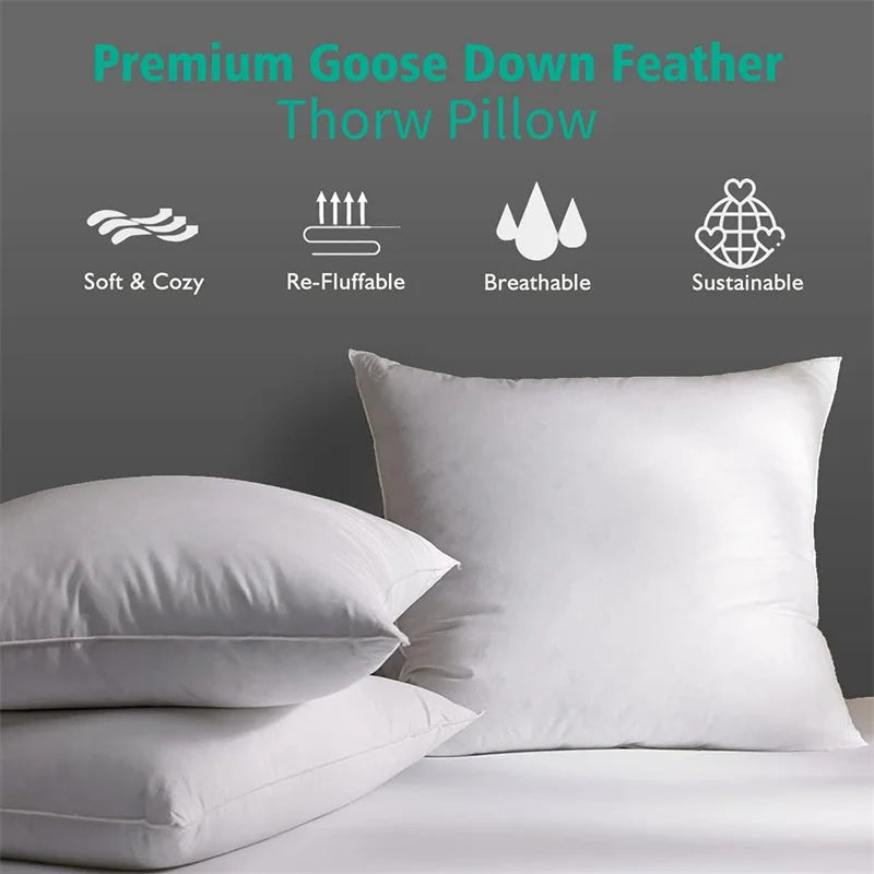 coussin blanc uni coton antistatique mémoire literie décoratif 40x40 50x50 60x60 cm