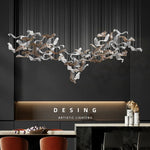 suspension lumineuse contemporaine led verre blanc doré transparent 249 2000lm
