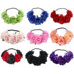couronne fleurs artificielles bohème multicolore élastiquée femmes fêtes