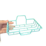 bac savon moderne adhésif bleu clair rose pâle grille tailles opaques salle bain douche