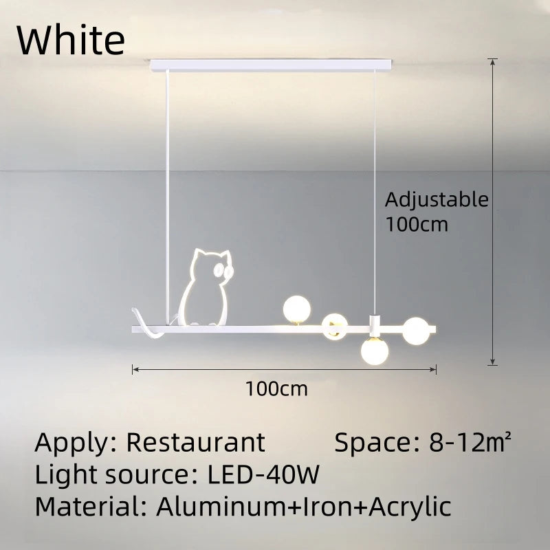 suspension lumineuse moderne minimaliste noir or chats métalliques sphères translucides salon chambre salle manger