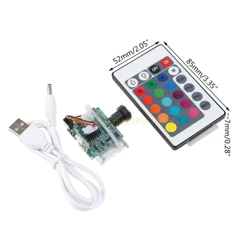 module caméra éclairage rgb télécommande controle distant panneau led couleurs variables charge usb blanc