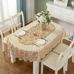 nappe table imperméable brodée florale dentelle élégante réutilisable polyester coton blanc rose violet bleu
