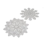 serviette table dentelle blanche motif fleurs élégante décoration table traditionnelle décorative ronde