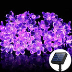 guirlande lumineuse solaire 5m fleurs simples violet blanc orange vert bleu jaune moderne clips