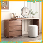 maquillage moderne tabouret plateau amovible tiroirs blanc bois naturel