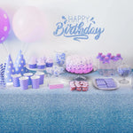 nappes pailletées bleu dégradé fêtes anniversaires mariages noëls lot plastique