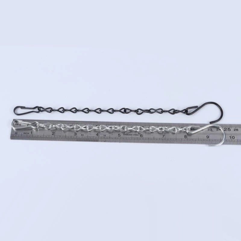 chaînes métalliques noires argent classiques boucles anneau 50cm 90cm 24cm