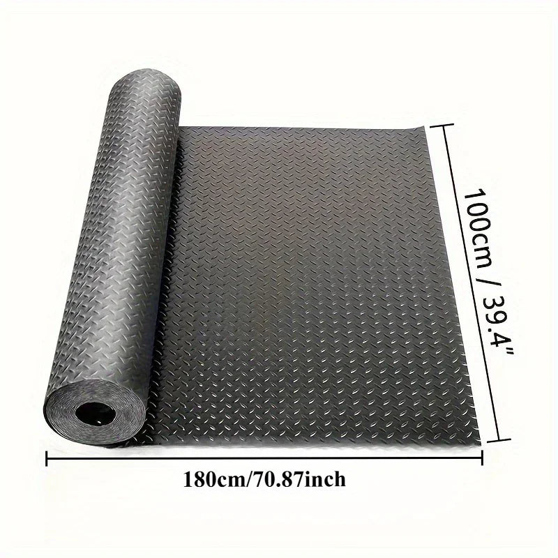 tapis sol noir diamanté moderne résistant corrosion garage salle sport 100x180cm
