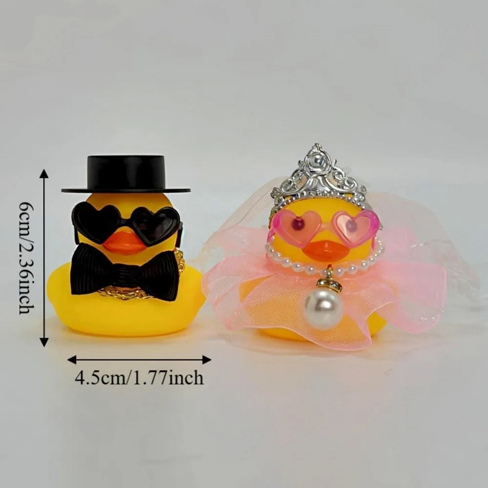 canards caoutchouc mariage chapeau haut forme voile lunettes décoration festive argenté rose