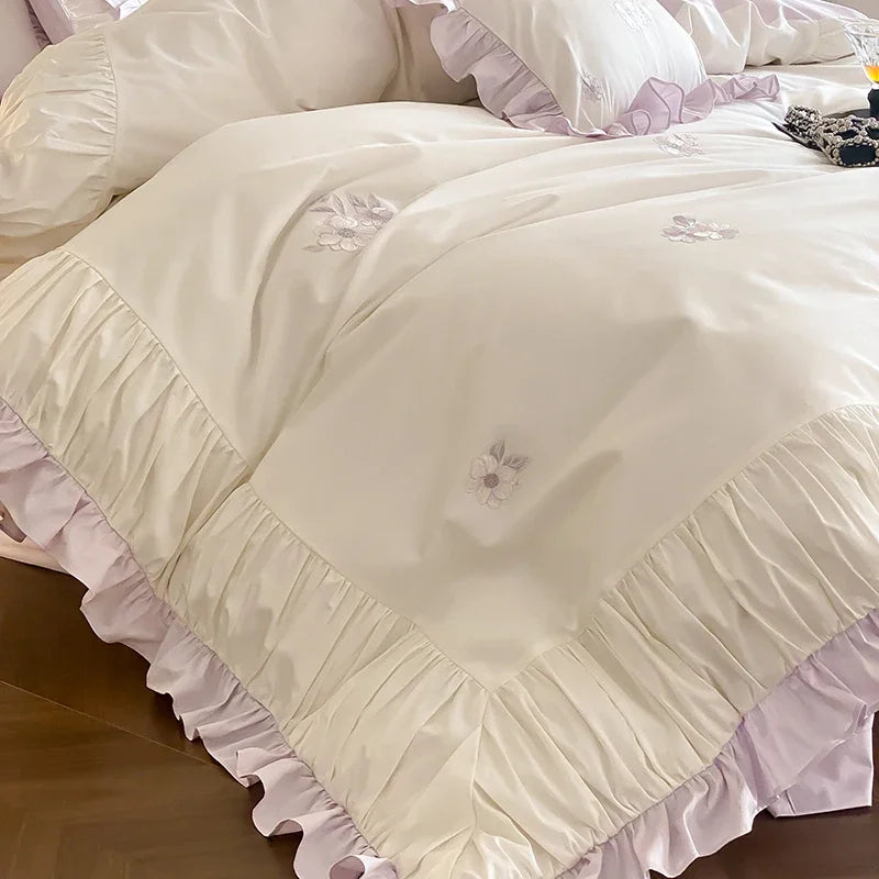 Literie coton égyptien 1000TC design floral