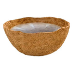 cache pot fibre noix coco marron texture naturelle moderne écologique chaînes métalliques balcon jardin