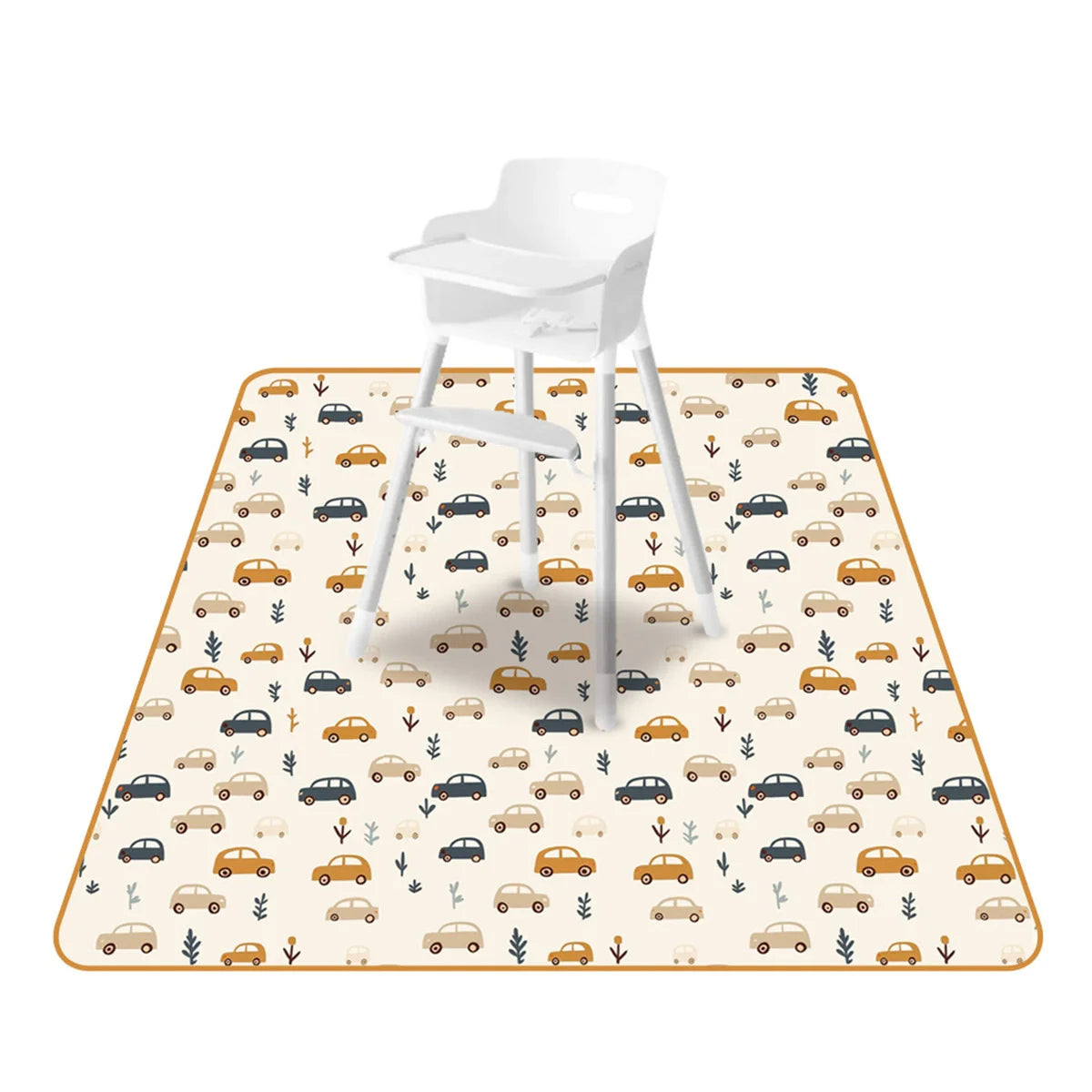 tapis imperméable anti dérapant voitures rayures dinosaures fleurs moderne enfantin blanc orange bleu vert