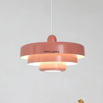 suspension lumineuse moderne pendentif orange noir blanc abat jour rond multi couche opaques fixations