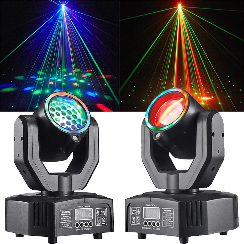 projecteur laser led noir effet stroboscope télécommande éclairage scène moderne dmx disco