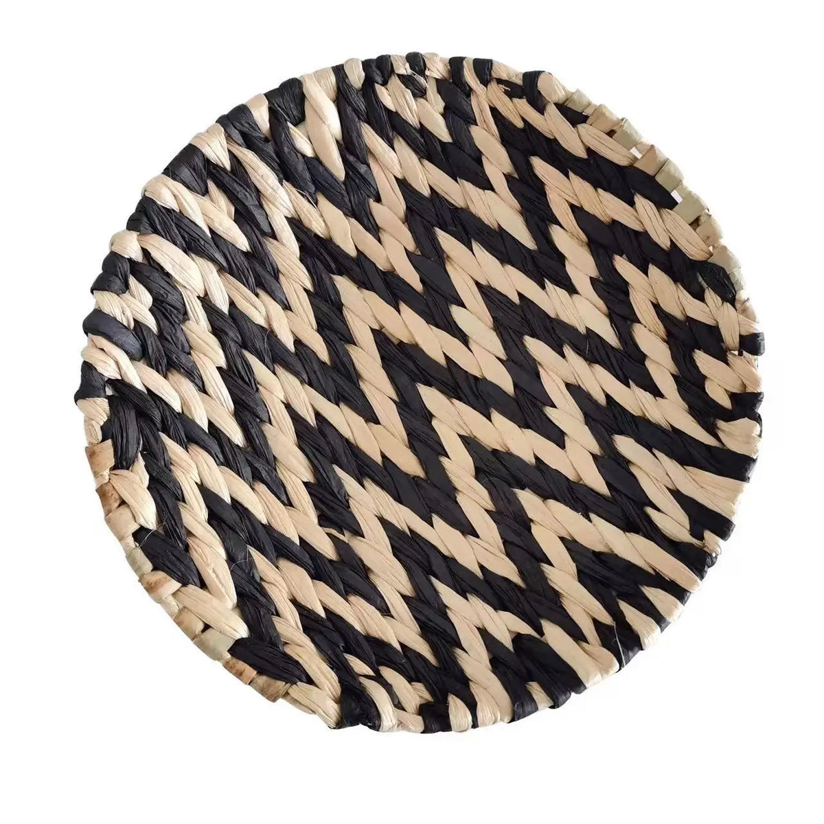 assiette décorative ethnique boho chic motif zigzag couleur naturelle mur cuisine salon maison rustique